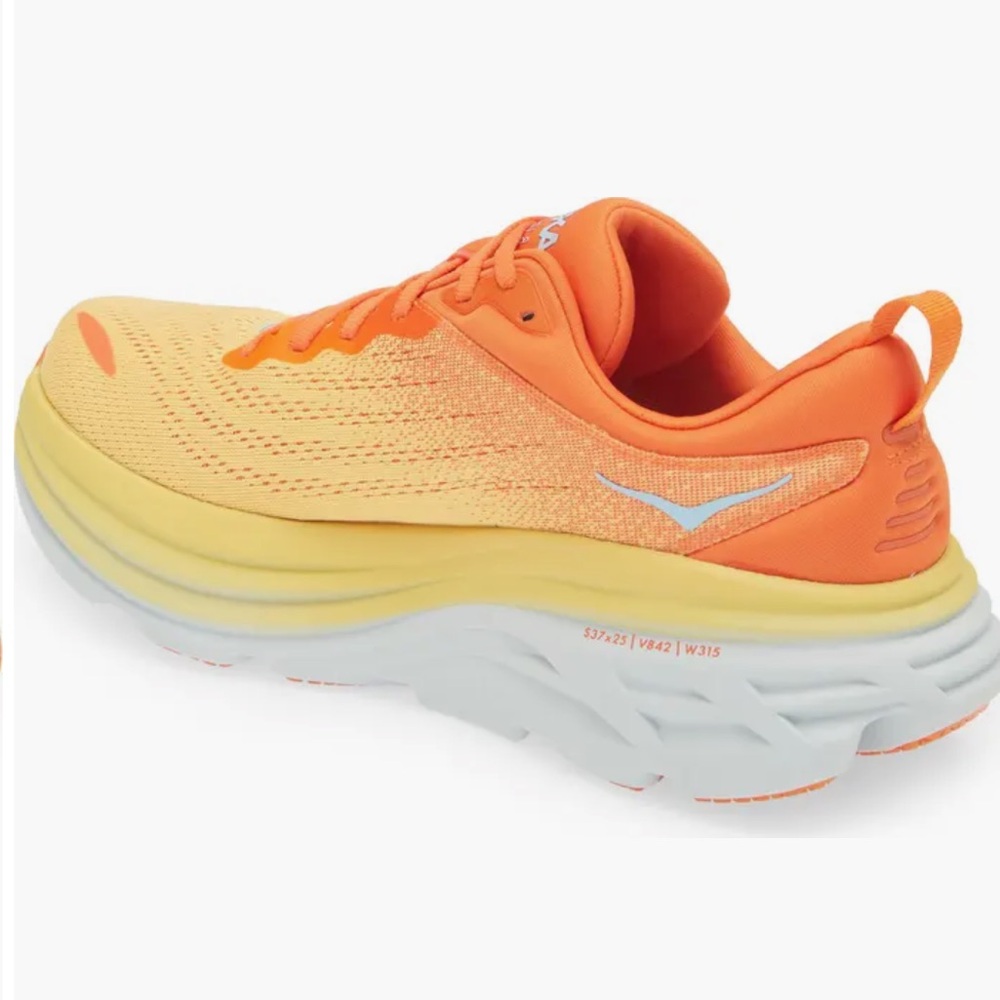 HOKA Bondi 8 Men’s Vibrant Orange and Yellow Sneakers.NEW NO TAG. - Picture 3 of 6